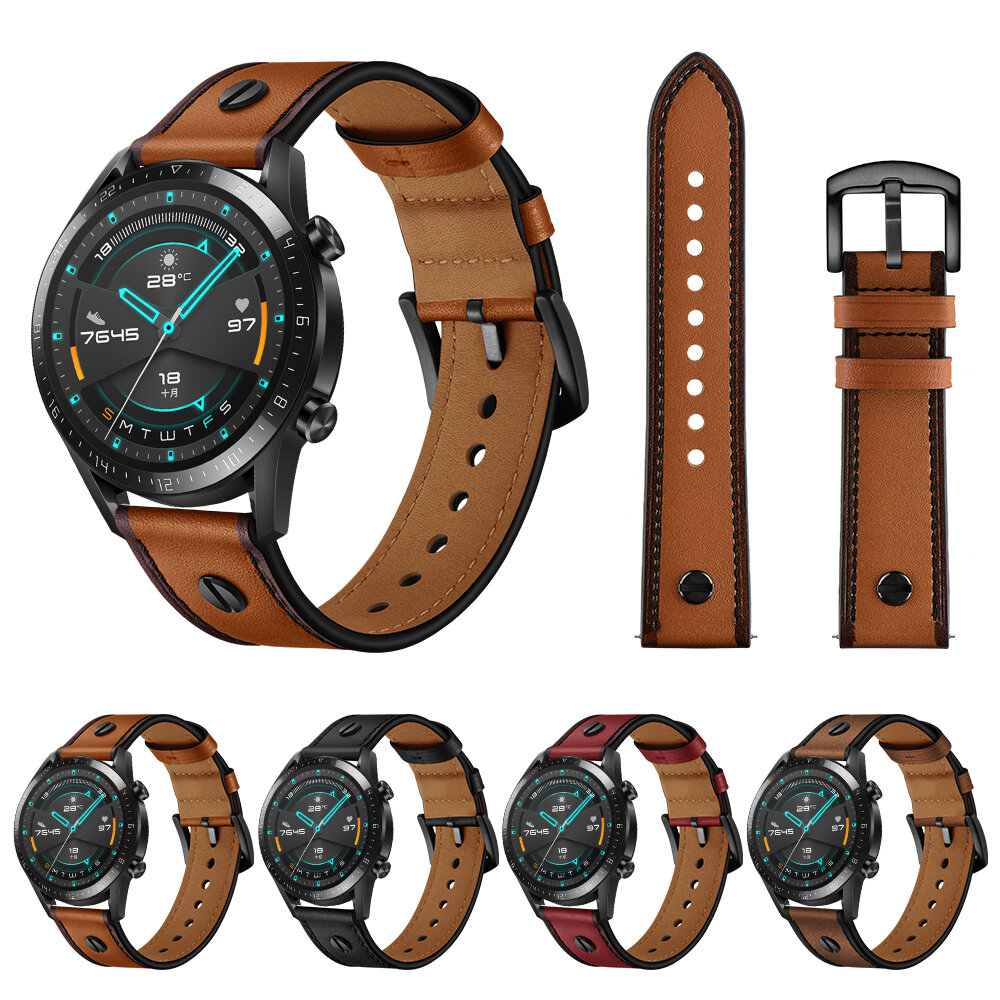 

Bakeey 22 мм Натуральная Кожа Смарт-часы со сменным ремешком Стандарты для часов Huawei GT2 46 мм