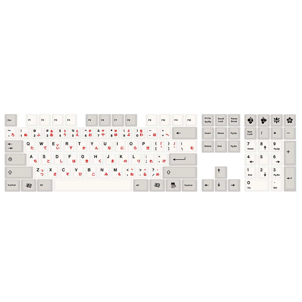 108 toetsen grijs en wit PBT Keycap Set OEM-profiel sublimatie Japanse aangepaste keycaps voor mecha