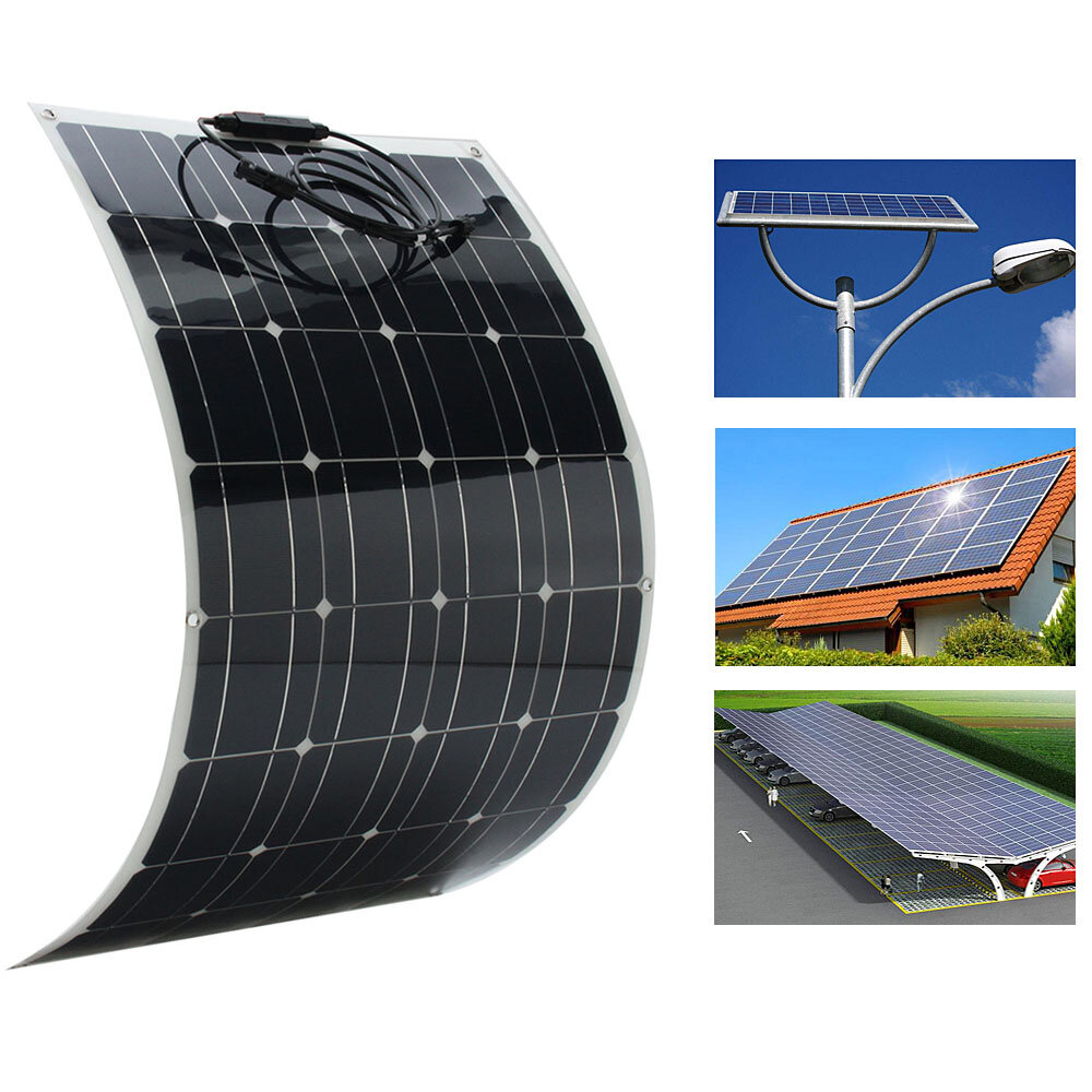 Panneau solaire 100W 18V l 1.5m câble 5400Pa pression banque de puissance de panneau semi-flexible monocristallin
