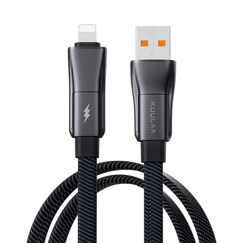 

KUULAA KL-X73 60W USB-A/USB-C to USB-C/iP Cable Fast Charging Data Transmission Copper Core Line 1M/2M Long for iPhone 1
