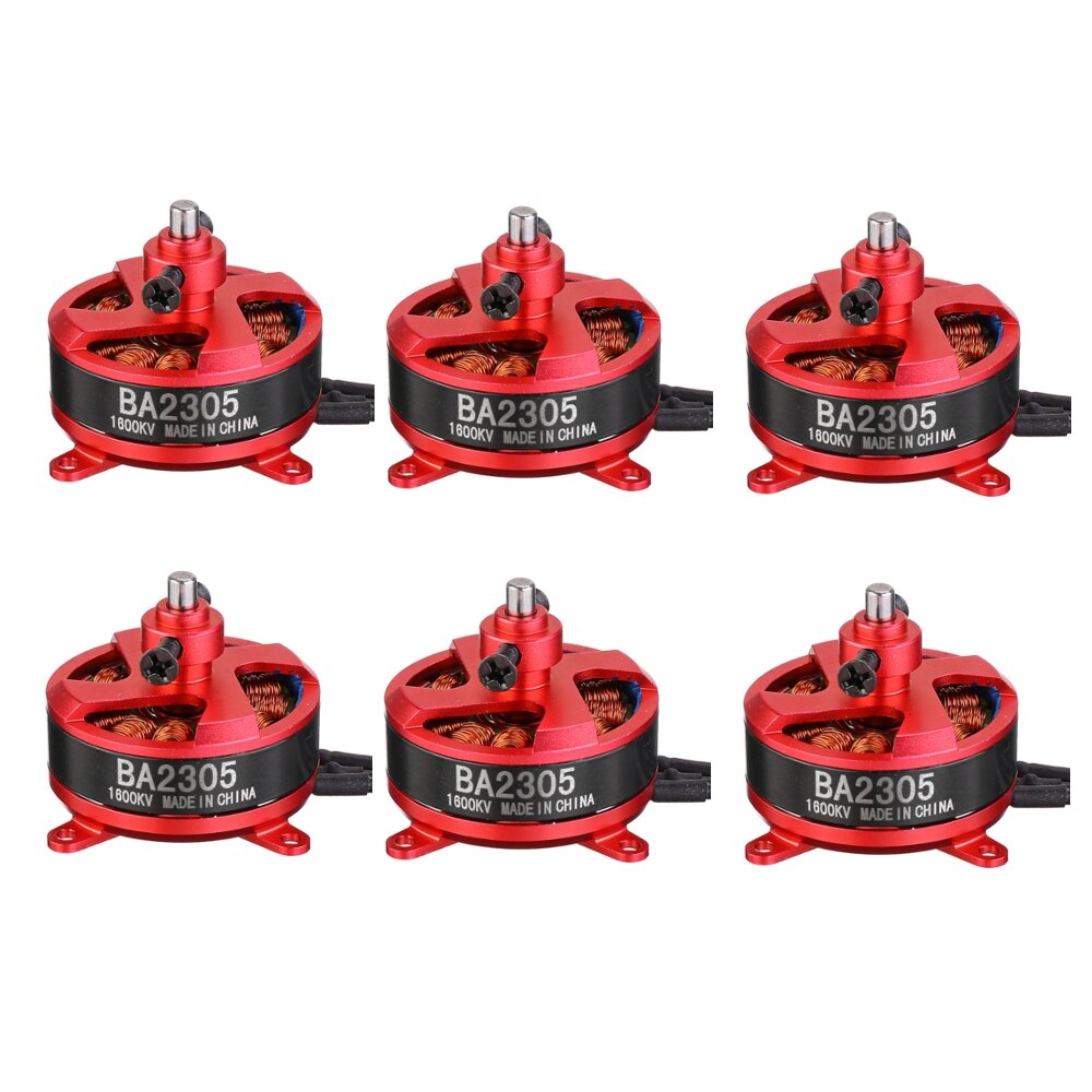 

6 PCS Racerstar RC Brushless Motor BA2305 1600KV Support 1S 2S 3S 8060 9050 Prop for Fixed Wing RC Airplane Drone