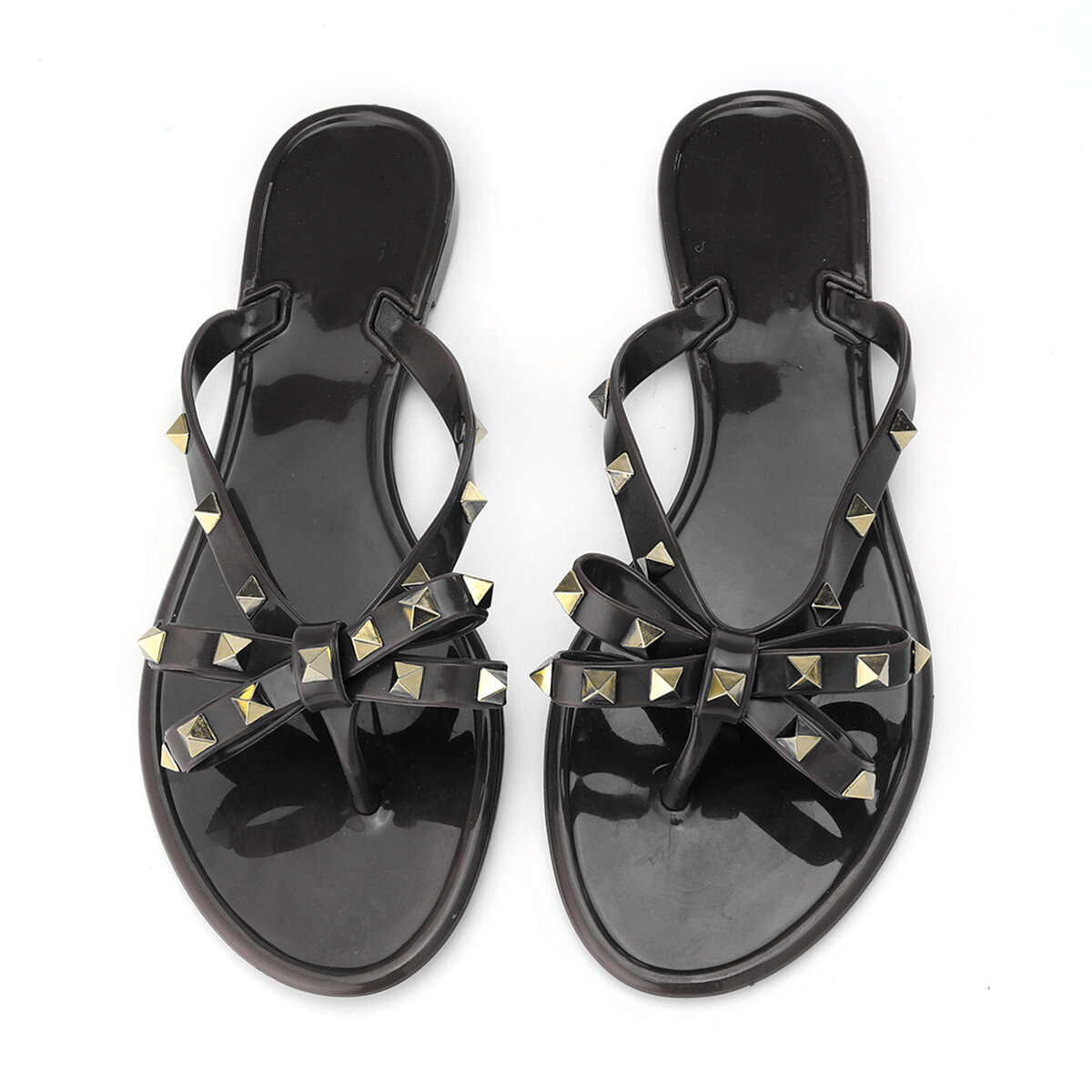 Women's Shoe Sandals Flip Flops Bow tie Flat Slipper Beach Rain Fashion Jelly Color Sandals