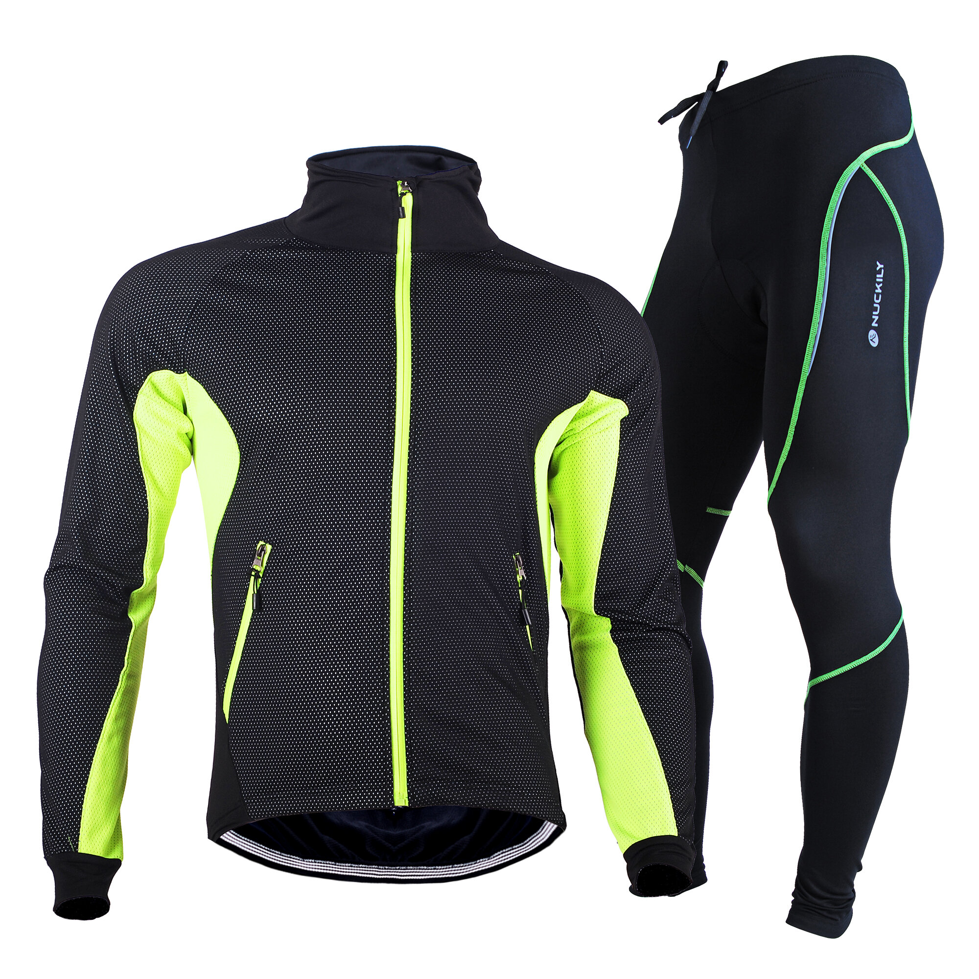 NUCKILY Мужская одежда для велоспорта Комплект флисовой велосипедной куртки Водонепроницаемы Ветрозащитный теплый спортивный Рубашка Пальт