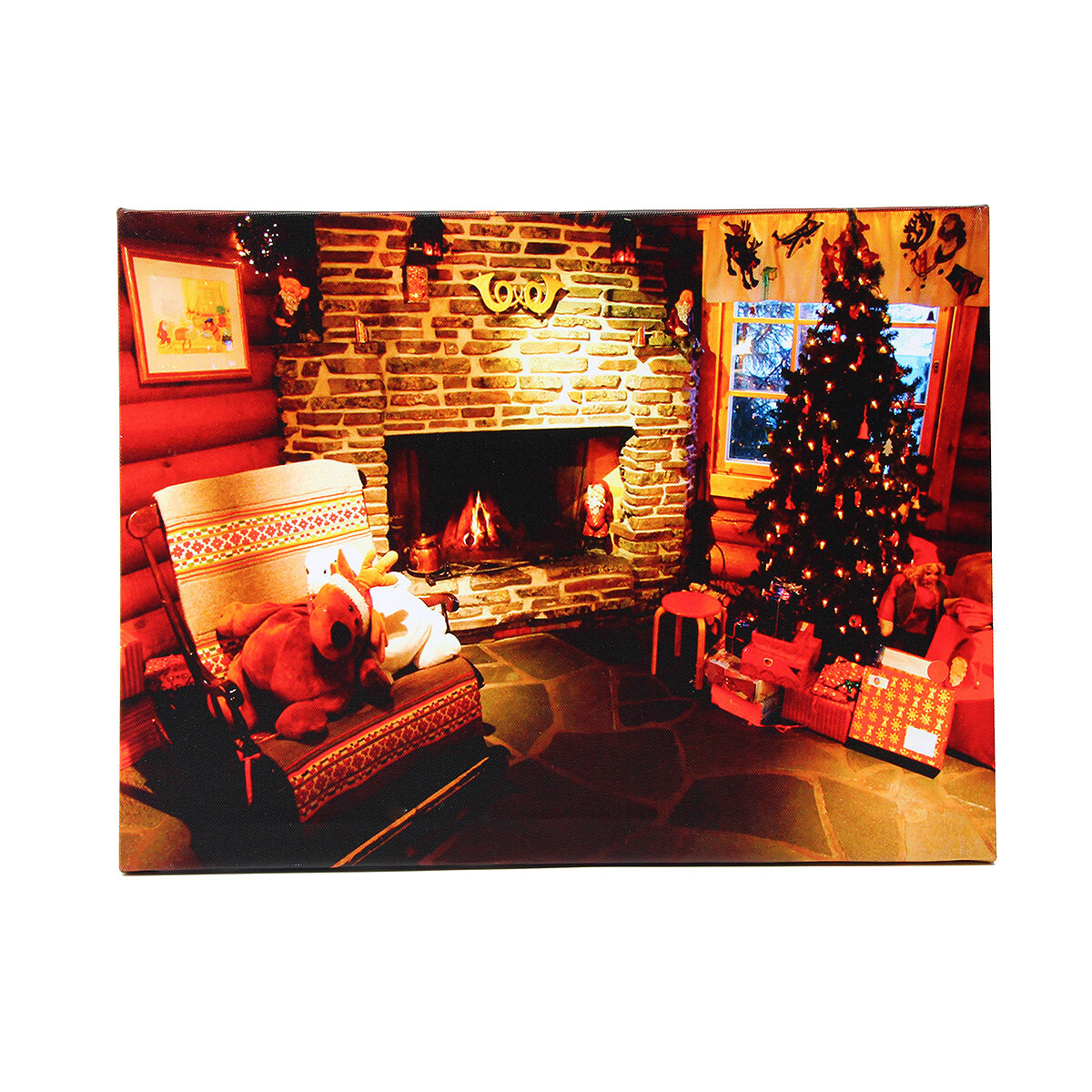 40 x 30cm Bedrijfs LED Huis Kerst Decoratie Boom Kerstmis Canvas Print Muur Art