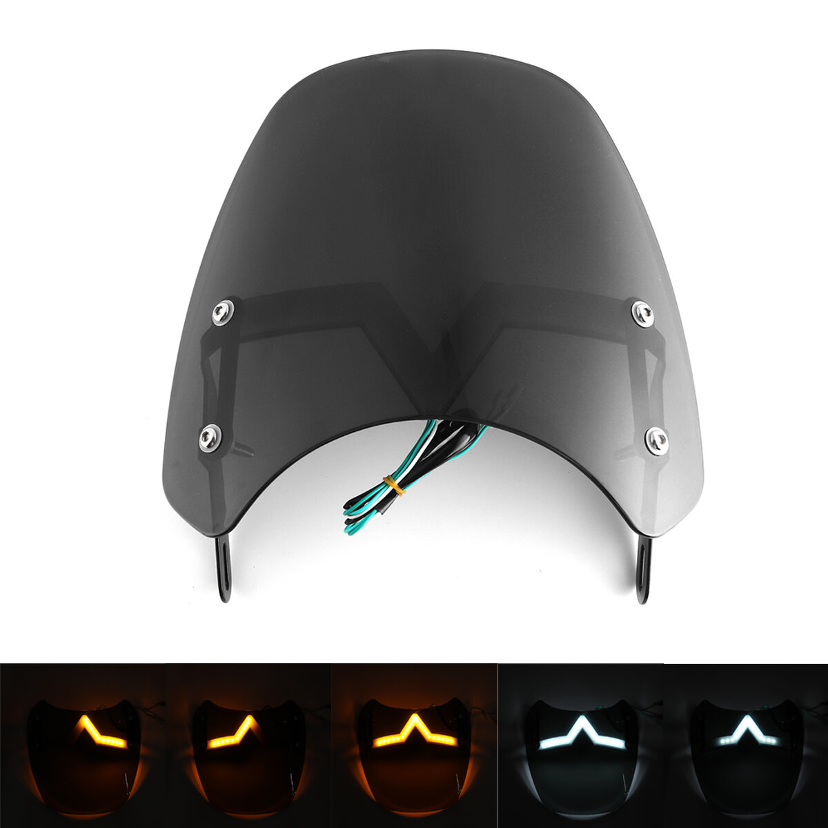 Universele 5-7 "zwarte ronde koplamp voor kuip motorfiets voorruit voorruit met LED