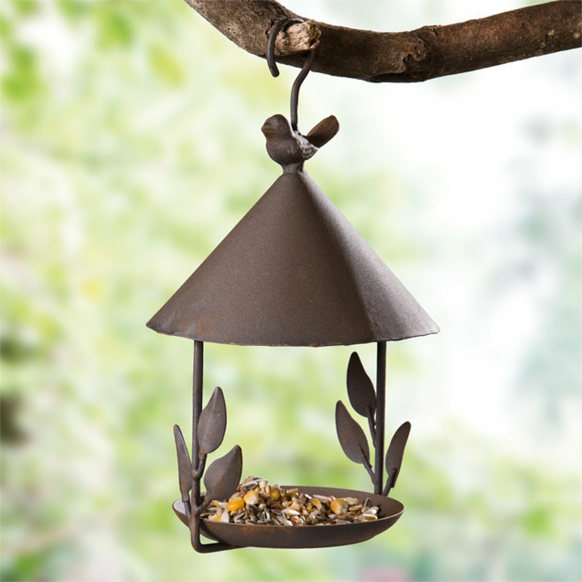 

Bird Feeder Bird Iron Rainproof Windproof Hanging Style Feeder for OutdoorVarious Pet Birds Feeding Supplies