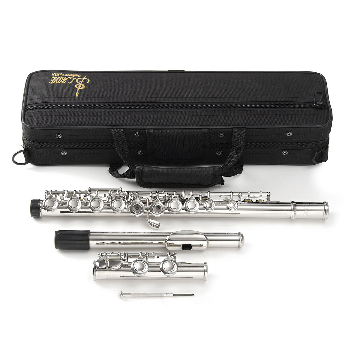 

16 отверстий C ключ никелированная концертная флейта мельхиор с Чехол Отвертка комплект