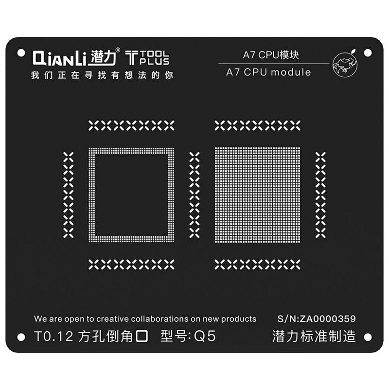 Qianli CPU-module Moederbord Reballing Kit Stencils Tin Planting Network Steel Net Repareergereedschap voor telefoon 5S / 6 / 6S / 7 / 7P / 8 / 8P A7 A8 A9 A10 A11