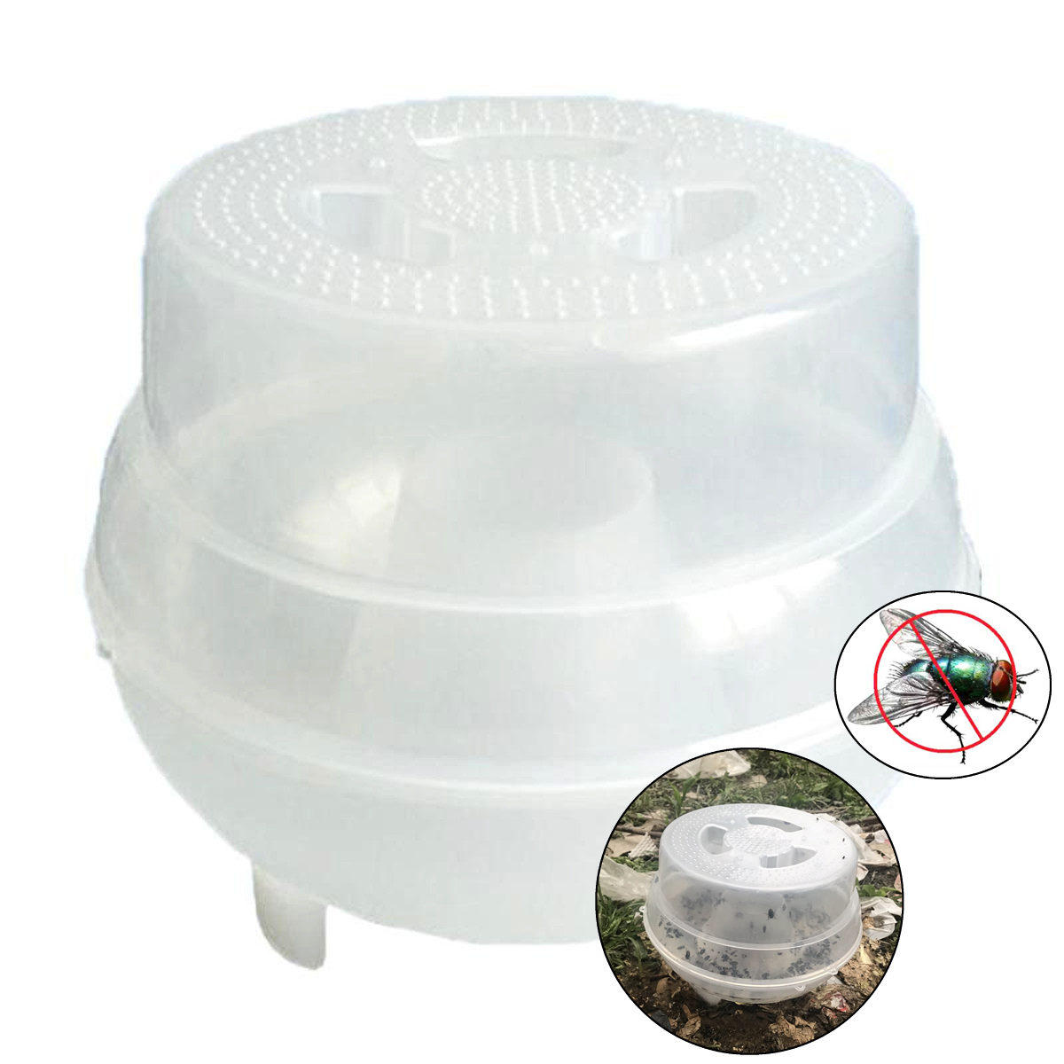 Reusable Fly Trap Device Fly Catcher Insect Mosquito Dispeller Cage With Trapping Food
