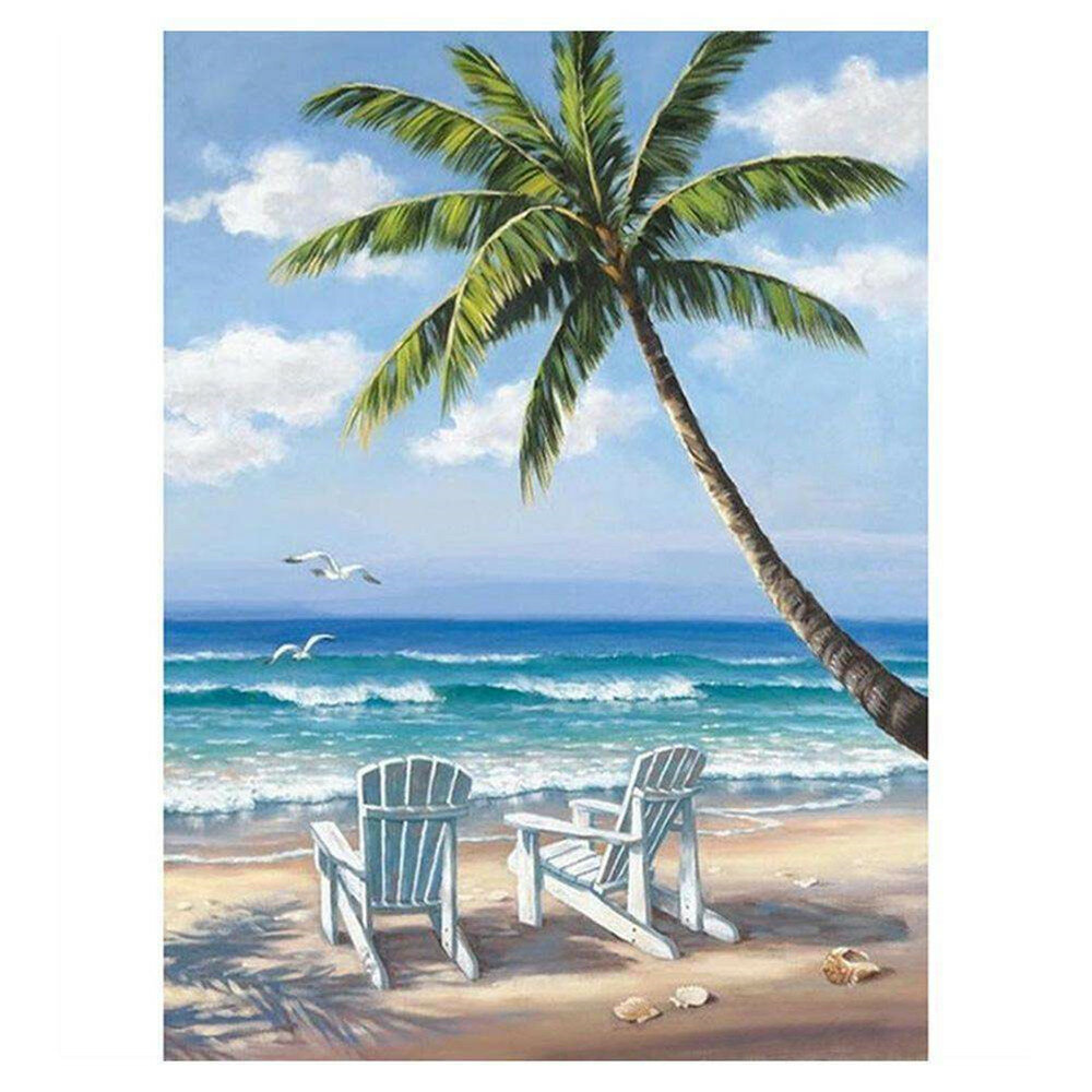 

DIY Diamond Painting Beach Scenery Diamond Wall Painting Hanging Pictures Handmade Wall Decorations Gifts for Kids Adult
