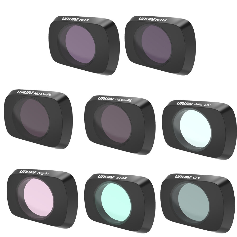 URUAV камера Объектив Набор комбинированных фильтров UV / CPL / ND4 / ND8 / ND16 / ND32 / STAR / NDPL / Ночь для DJI Mav