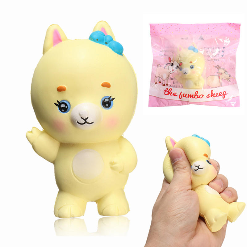 Squishy Yellow Goat Jumbo 10cm Slow Rising With Packaging Animals Collection Gift Decor Toy