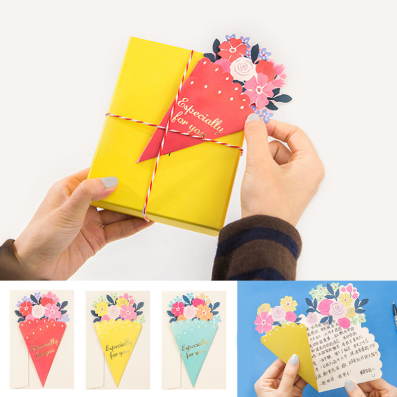 Three-dimensional Creative Greeting Cards Flower Shape Birthday Gift Decoration Card Greeting Card