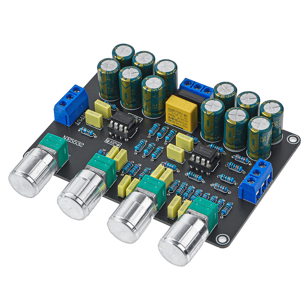 

NE5532 Audio Power Amplifier Pre-stage Tuning Board Treble Midrange Bass Adjustment Dual Op-amp Module