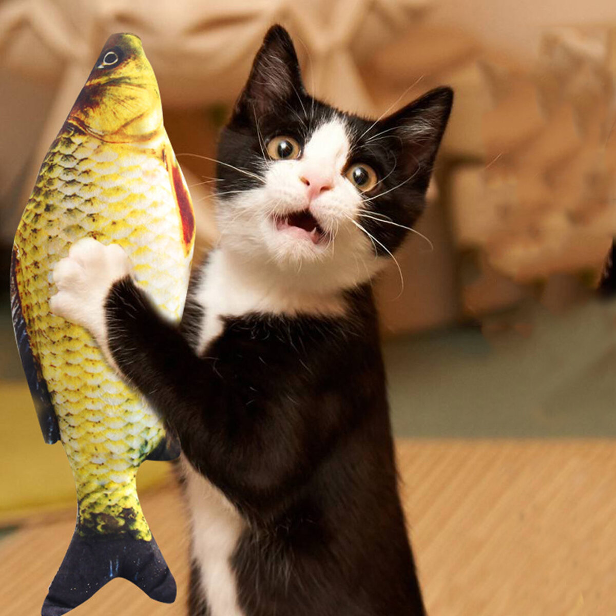 3D-simulatie Visvorm Kattenkruid Kauwspeelgoed Huisdier Soft Visvorm Kattenspeelgoed Grappig Interac