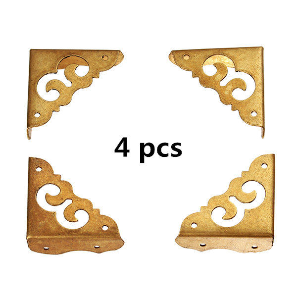4 pcsAntiqueSide Copper Corners Notebook Angle Protector Wooden Jewelry Gift BoxCorners