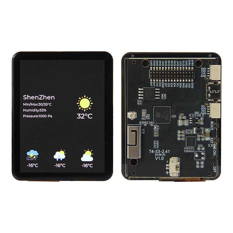 

LILYGO® T4-S3 ESP32-S3 2.41-inch AMOLED Touch Display Development Board RGB Screen Dual-Core LX7 Microprocessor WIFI blu