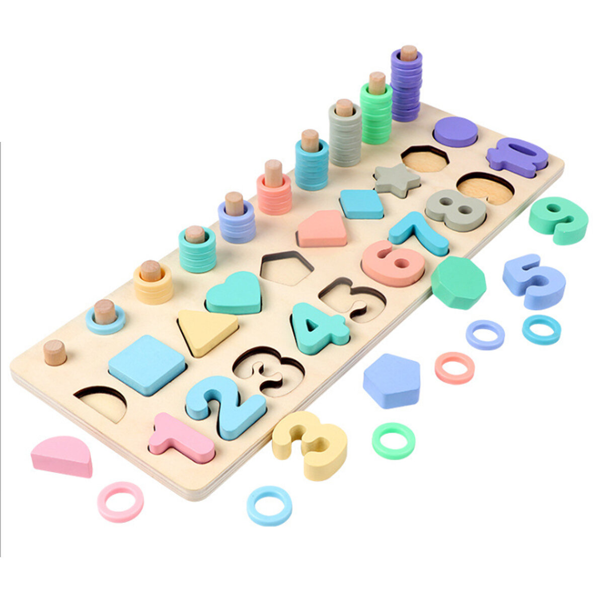 Houten Magnetische Wedstrijd Visserijplank Puzzel Speelgoed Set Tel Nummer Bijpassende Digitale Vorm