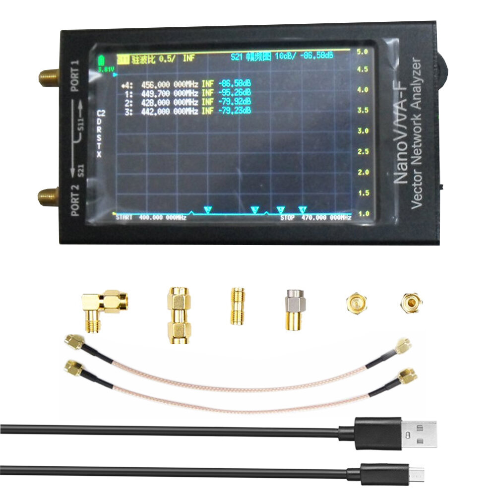 

Векторный анализатор цепей LZNanoVNA-F 50 кГц-1500 МГц 4.3 дюймов Цифровой нано-тестер ВАЦ СЧ ВЧ УКВ УВЧ USB-логика Анте