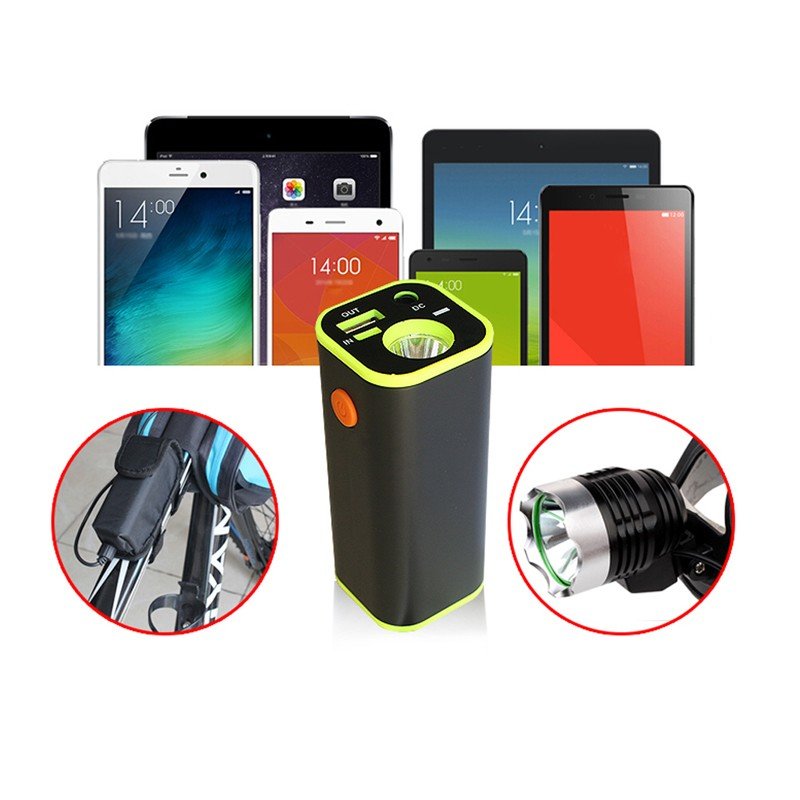BIKIGHT 18650 batterij Box USB-oplader LED Light Mobile Voor Fiets Light telefoon Tablet Audio Playe