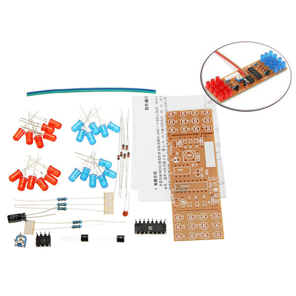 3Pcs DIY Double Color LED Flash Lights Kit Electronic Production NE555+CD4017 Practice Learning Kit