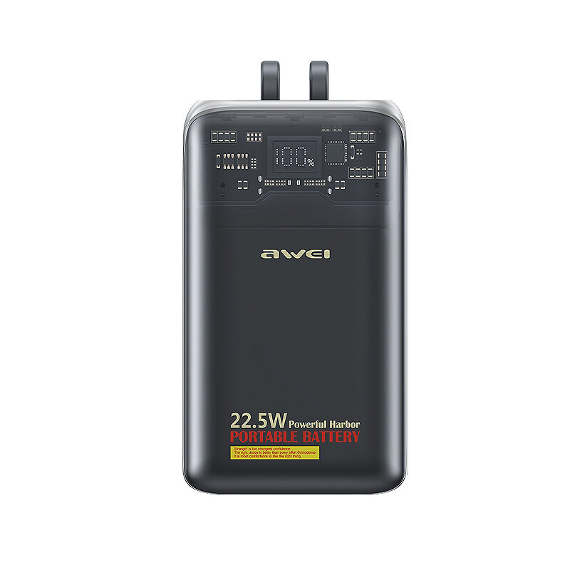 

Awei P14K 22.5W 20000mAh Power Bank External Battery Power Supply with 1 Input & 3 Outputs Support PD SCP Fast Charging