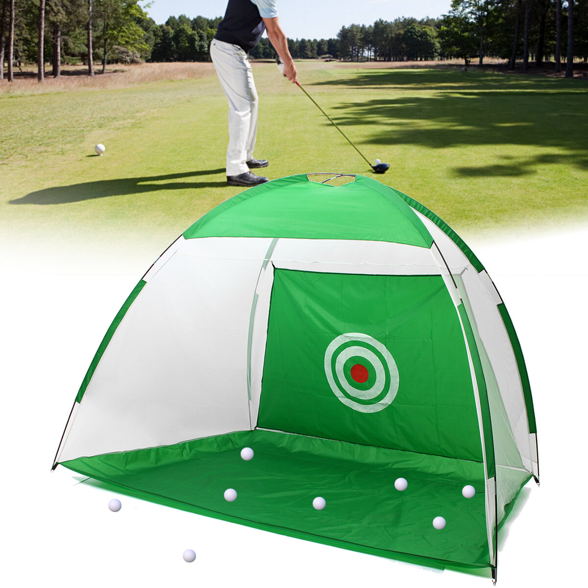 

3M Golf Training Net Portable Foldable Practice Golf Chipping Net Hitting Cage Trainer Indoor Outdoor Garden Grassland T