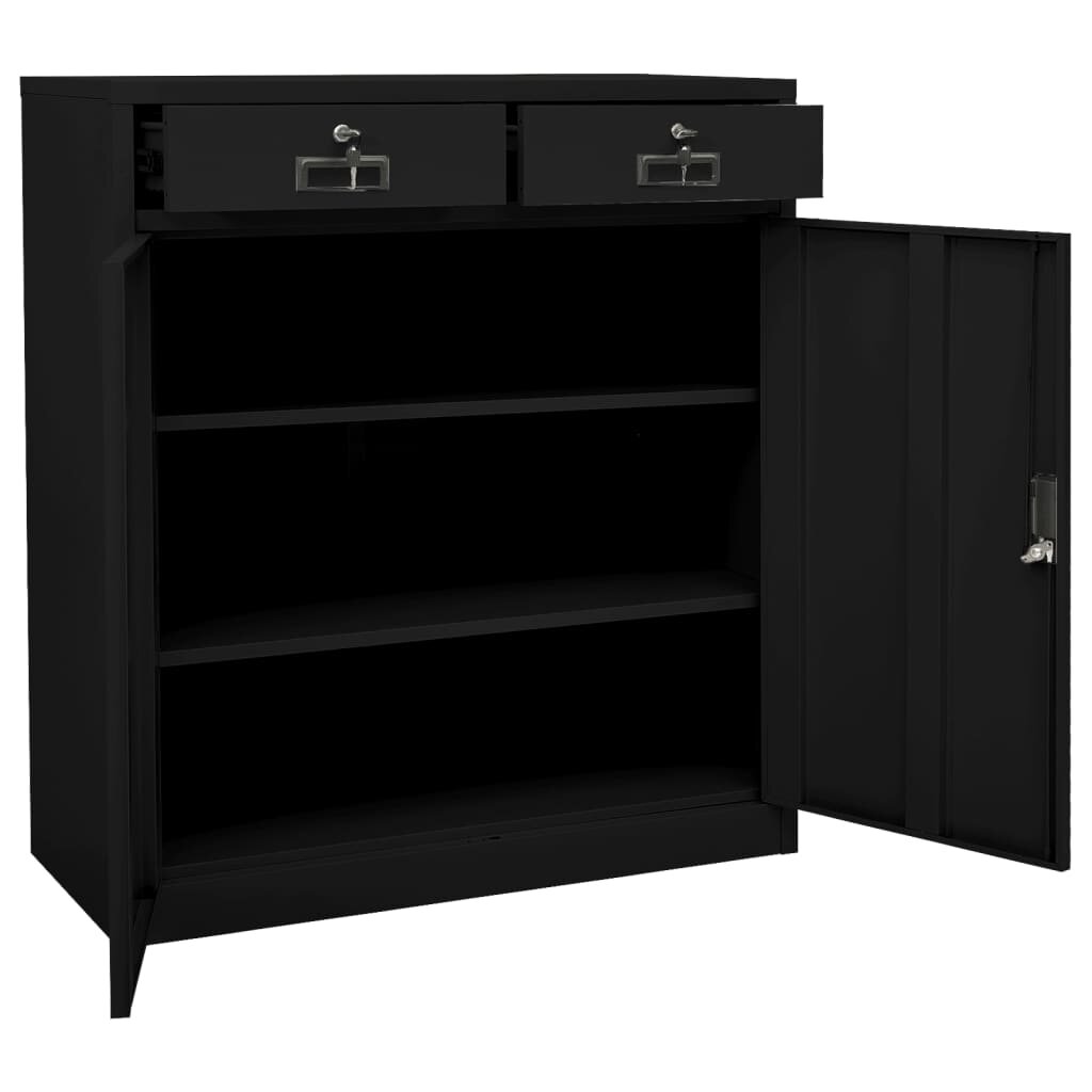 Office Cabinet Black 35.4″x15.7″x40.2″ Steel