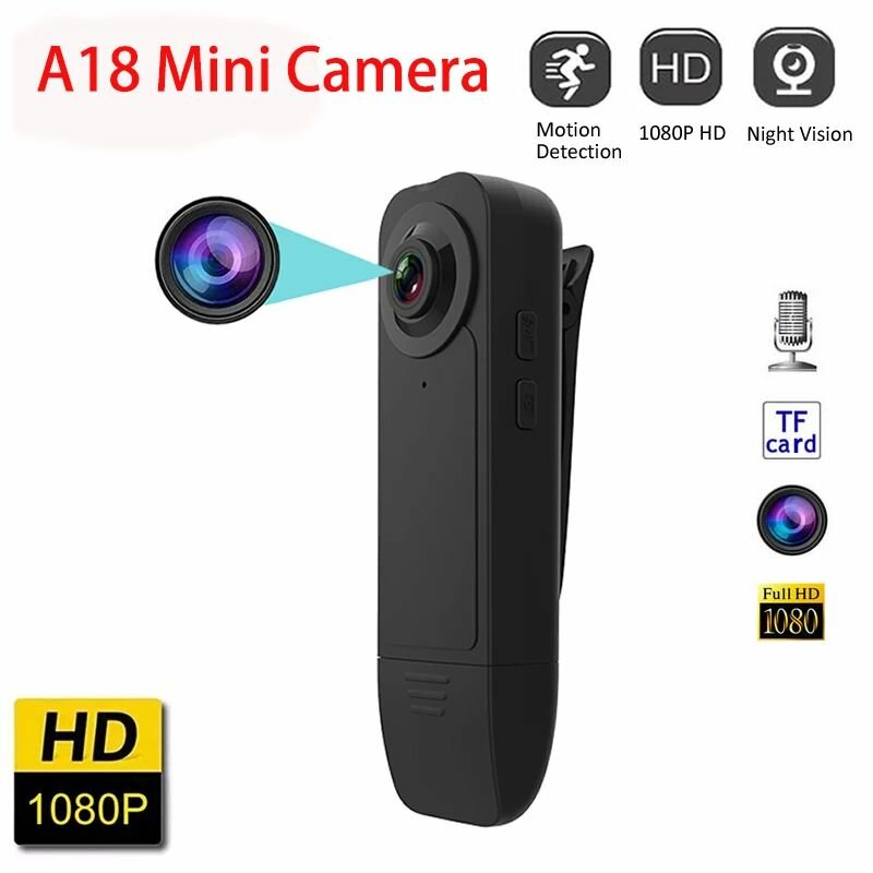 A18 Mini HD Camera 1080P Pen Pocket Body Cop Cam Micro Video Recorder Night Vision Motion Detection Small Security Camcorder