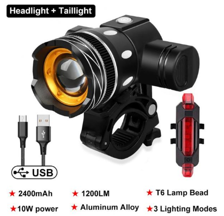 best price,led,bicycle,front,light,rechargeable,taillight,set,discount
