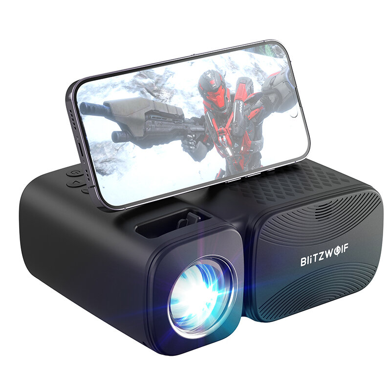 BlitzWolf® BW-V3 Mini LED-projector 5G-WIFI Screen Mirroring Draadloos 1080P Ondersteunde Bluetooth 5.0 250 ANSI Lumens Draagbaar Outdoor Movie EU Plug