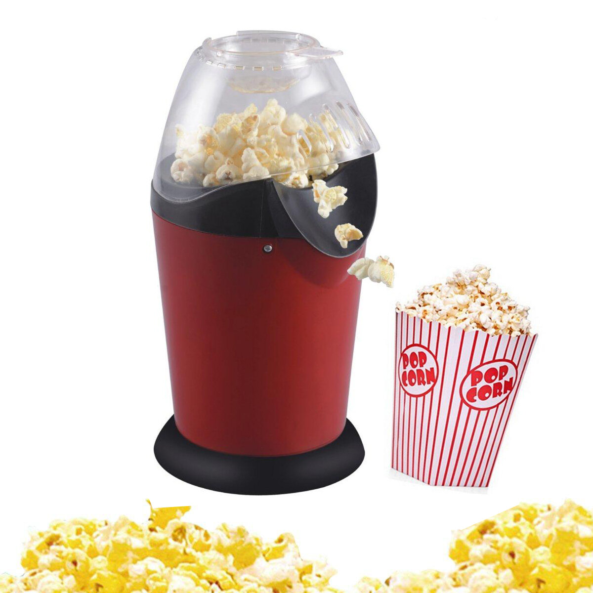 Mini household healthy hot air oil-free round popcorn maker home ...