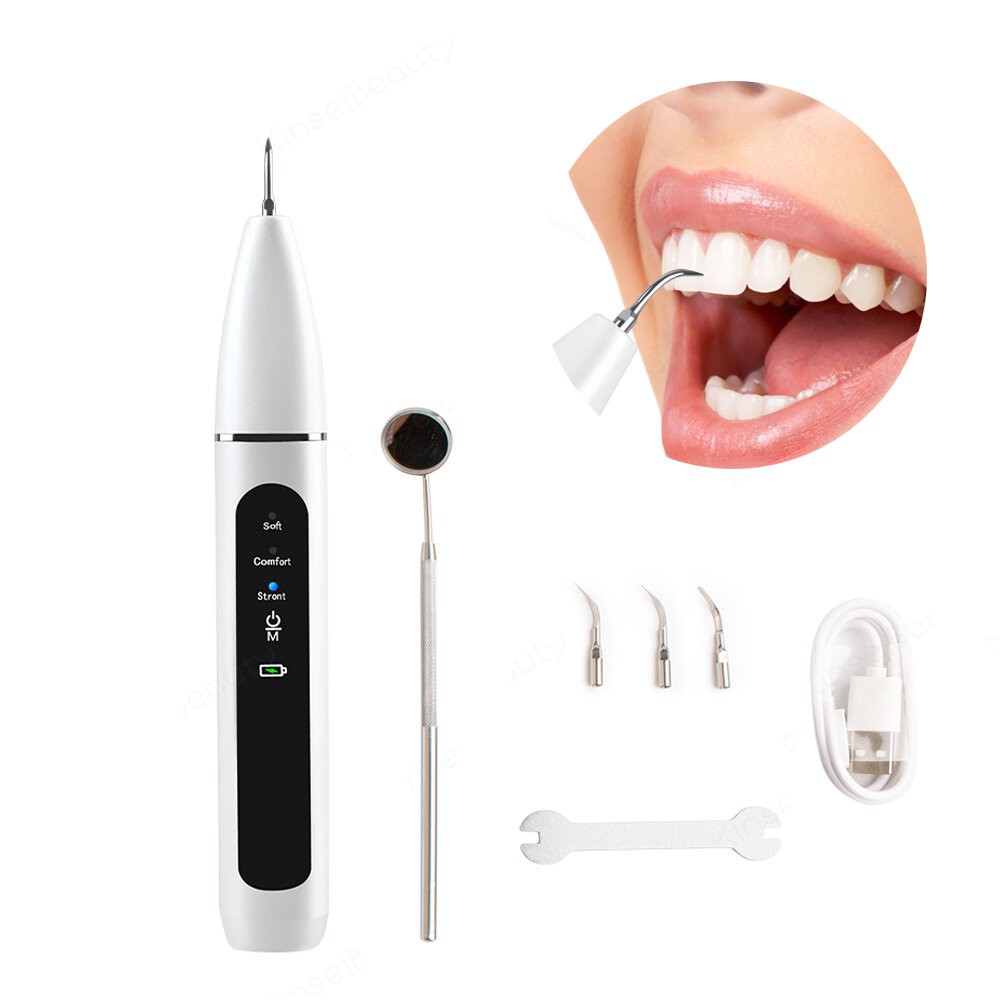 

Ultrasonic Tooth Scaler Calculus Remover LED Light Dental Scaling Electric Sonic Stains Tartar Plaque Remover