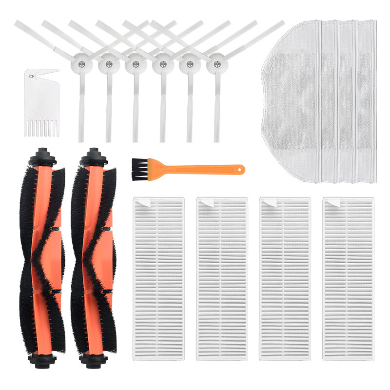 18pcs Replacements for Xiaomi Mijia G1 Vacuum Cleaner Parts Accessories Main Brush*2 Side Brushes*6 