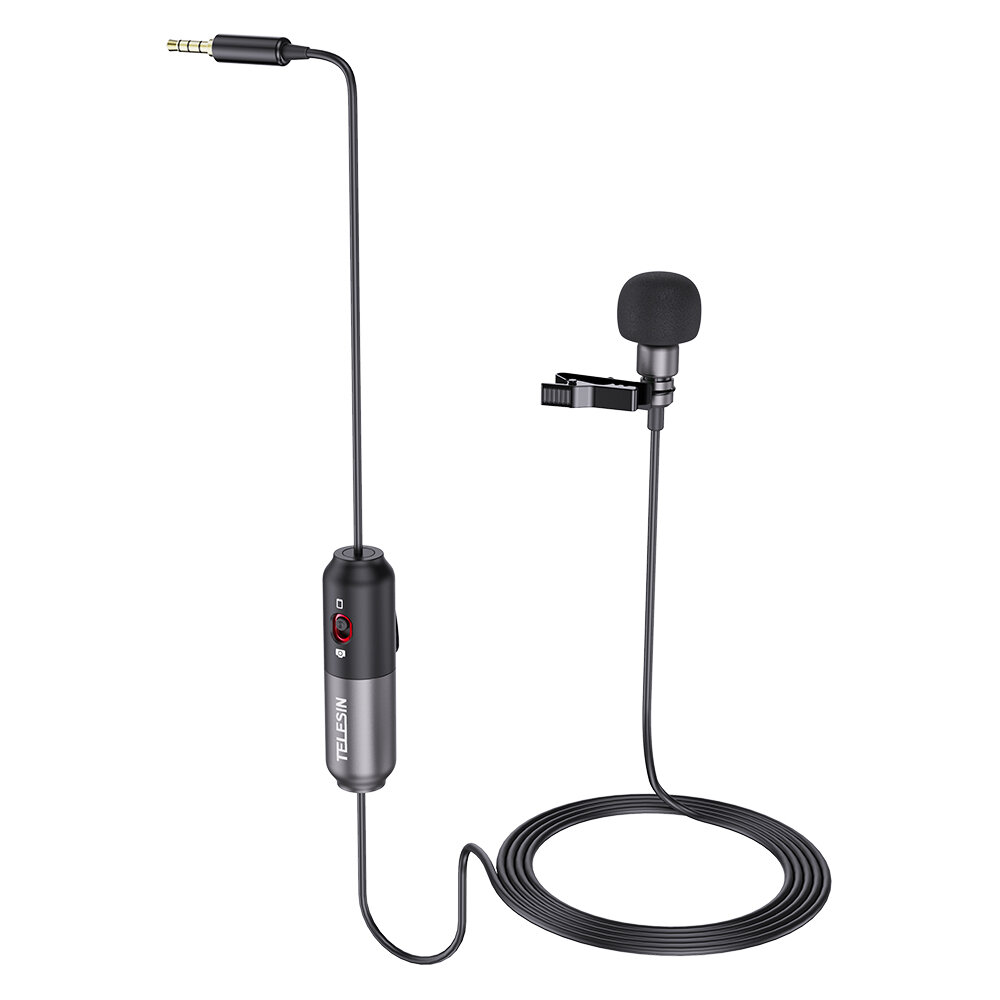 TELESIN Microfoon 5.5 m Clip-on Lavalier Mini Audio 3.5mm Kraag Condensator Revers Microfoon voor Op