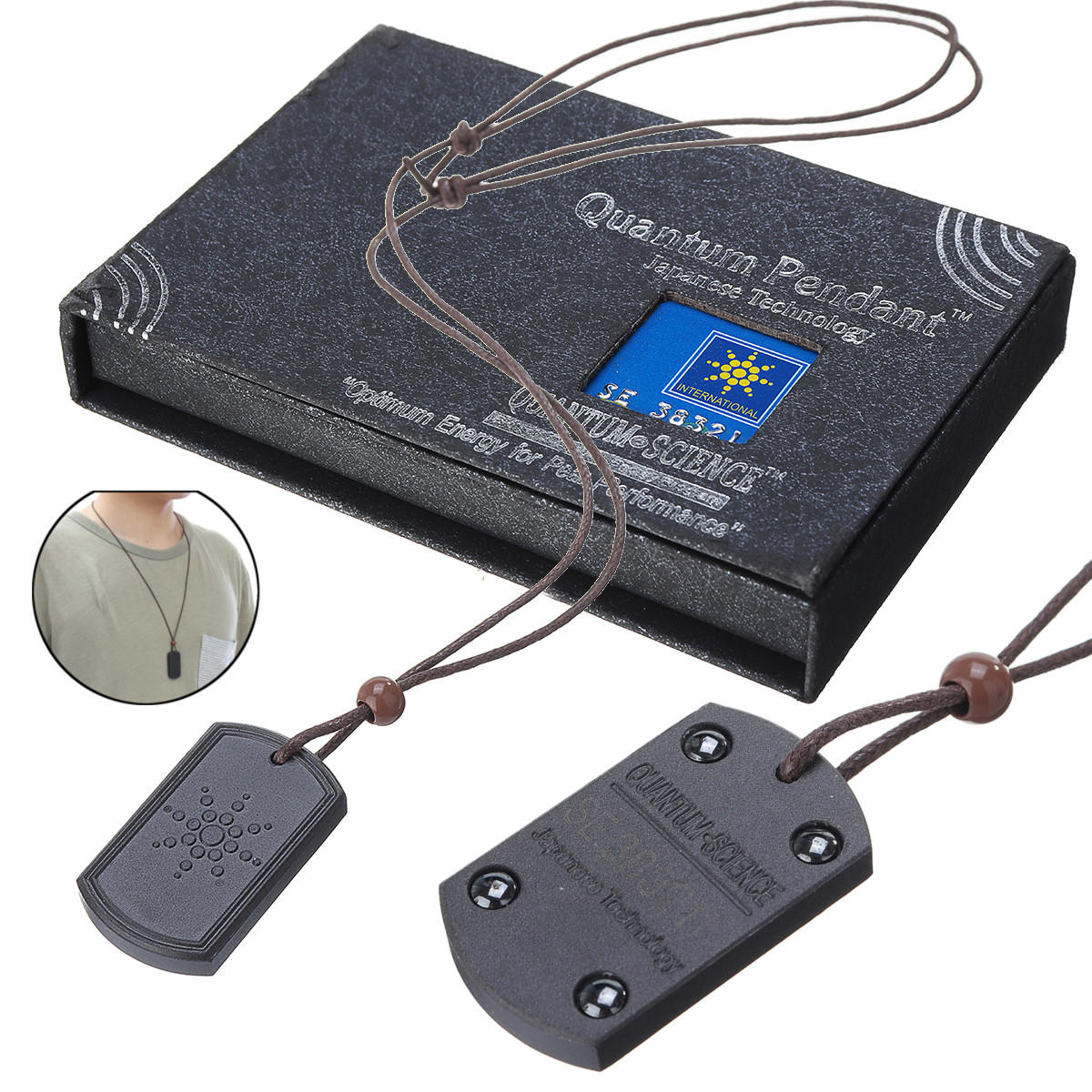 Necklace Quantum Pendant Chain Scalar Energy Negative Ion Protection Card Kit