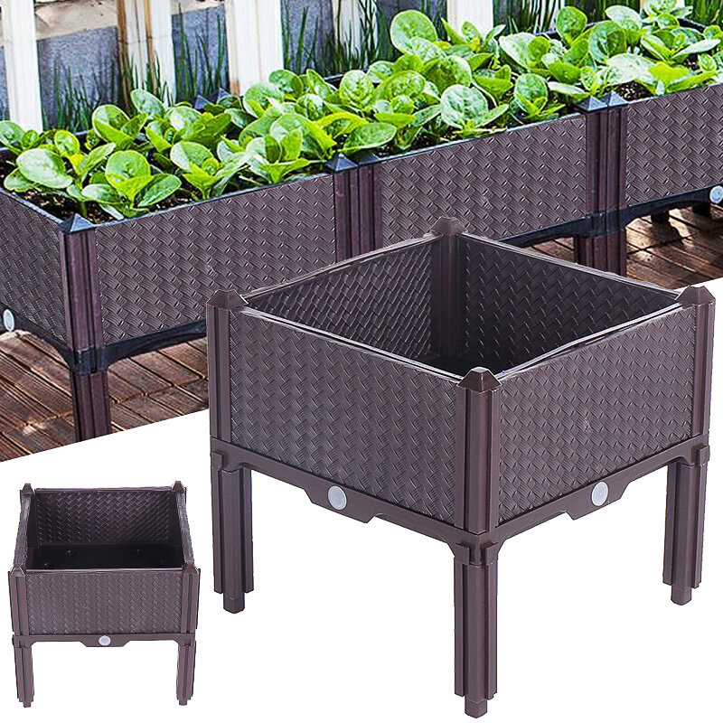 

Nursery pots Raised Garden Bed Outdoor Patio Flower Herb Container with Legs for Vegetables Elevated Planter Box