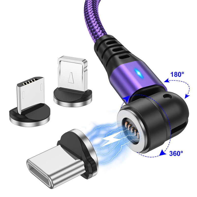 

Кабель УСЛИОН 5A USB-A к IP/микро/Type-C для быстрой зарядки и передачи данных Медь Core Line 1M/2M Long для iPhone 12 1