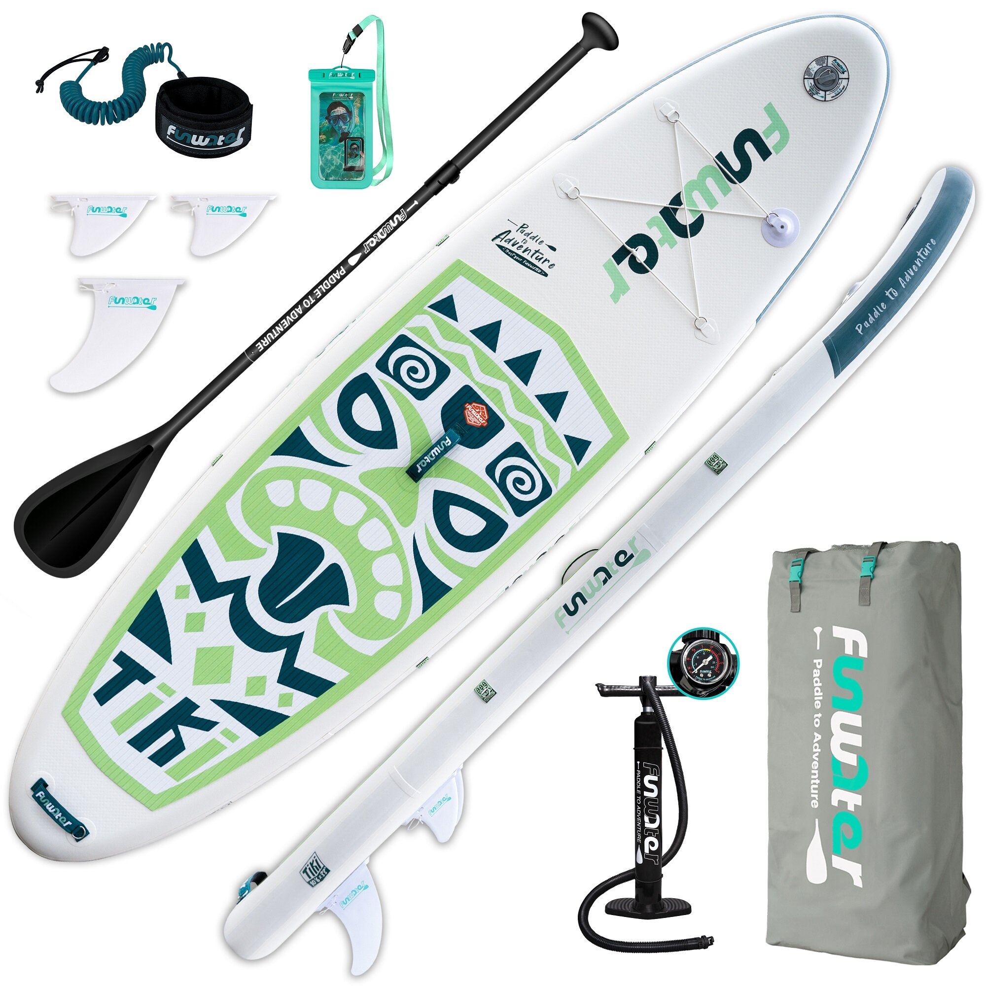 

[EU Direct] FunWater Inflatable Ultra-Light (17.6lbs) Paddle Board for All Skill Levels Everything Included with Stand U