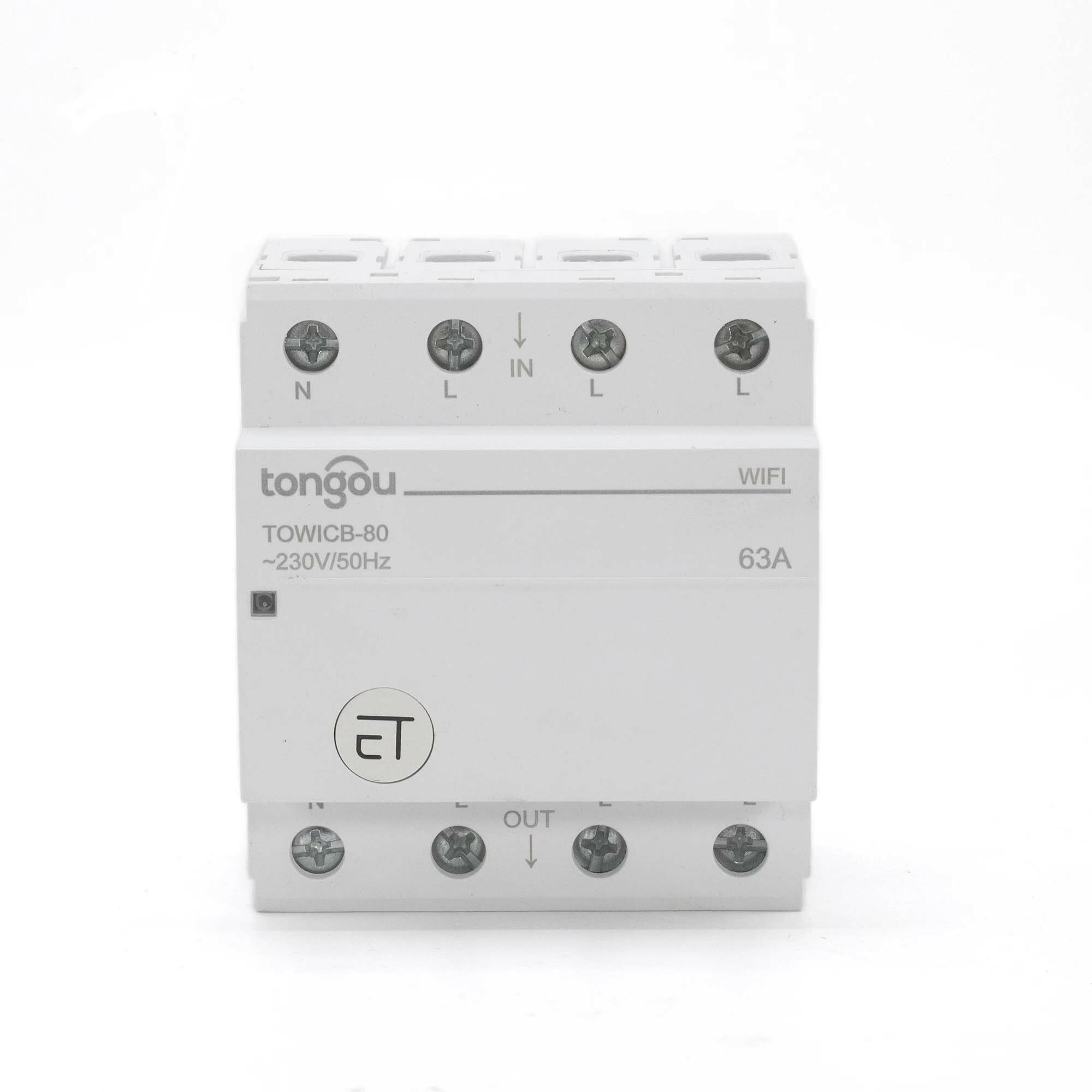 

Tongou TOWICB-80 4P WiFi автоматический выключатель Дистанционное Управление от приложения eWeLink Голосовое управление
