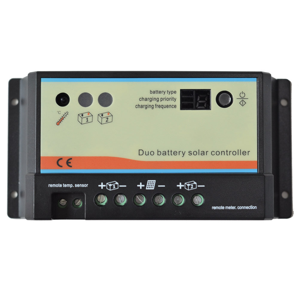 EPIPDB-COM 10A 20A12V 24V Dual Battery RV Solar Controller Charger High Efficient PWM Charging Regulator