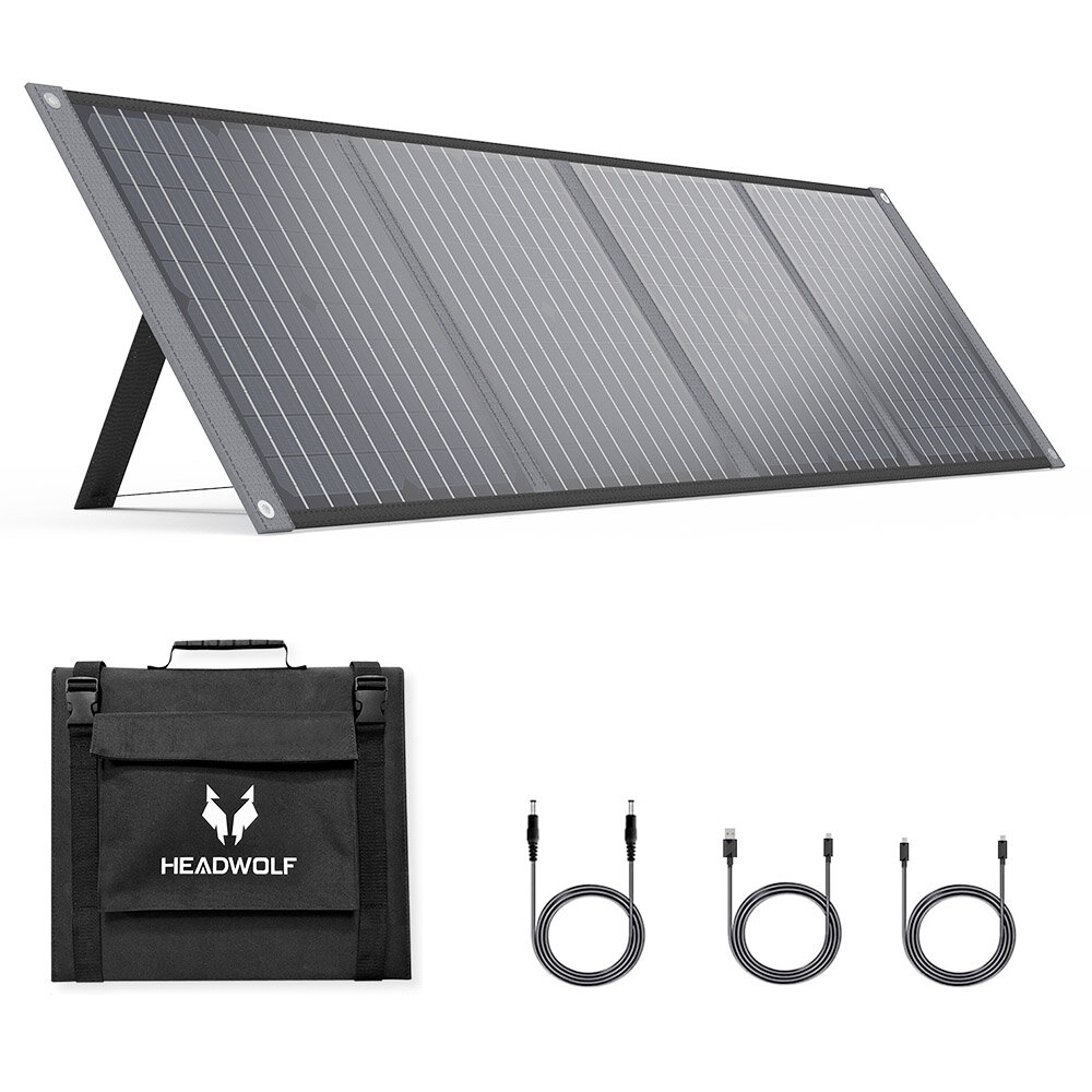 [US Diretto] HEADWOLF S100 100W 18V Portatile solare Pannello Pieghevole IP65 Impermeabile solare Pannello Per Centrale Elettrica