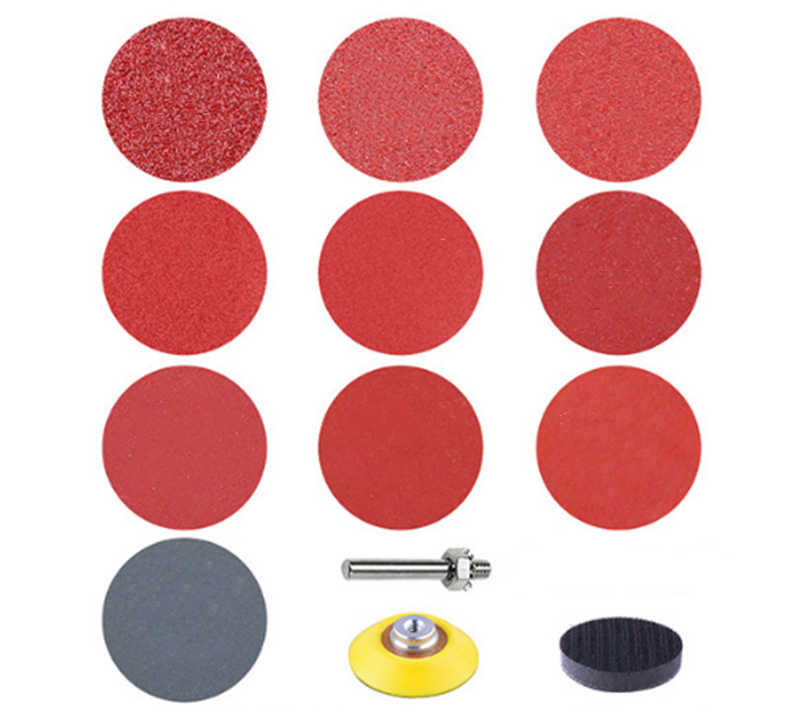 

2 Inch 203pcs Sandpaper Pads Set 60/80/100/120/240 Grit Sander Disc Abrasive with Sticky Disk Cushion Pad Fit Polishing