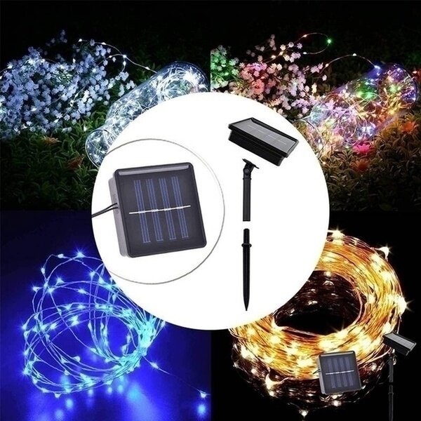 1PCS 7/12/22M LED Solar Powered String Lights Outdoor for Lawn Garden Wedding Party and Holiday