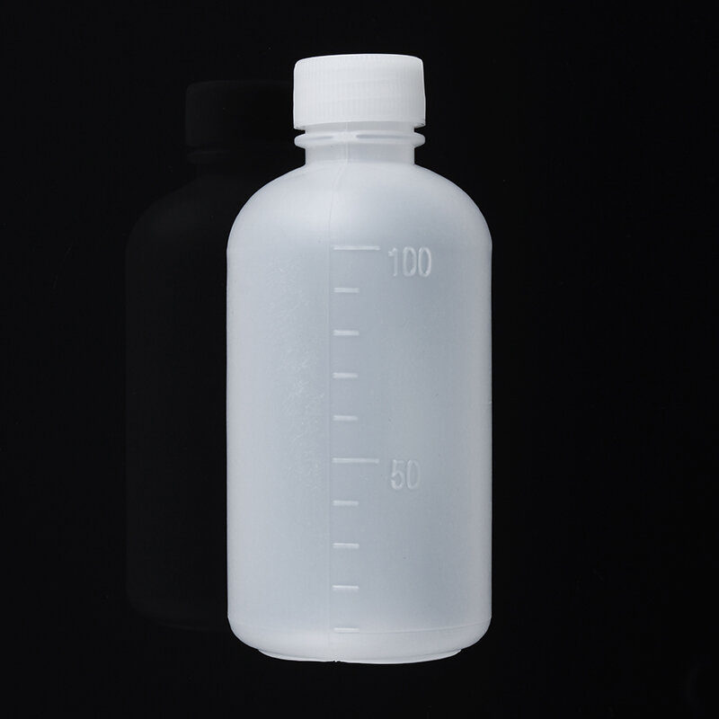 100mL Empty Plastic Sample Reagent Liquid Storage Bottle Graduated Small Mouth Laboratory Container