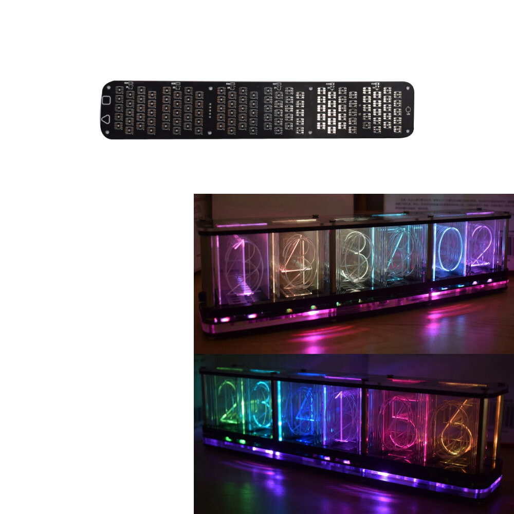 Analoge Full Color RGB Glow Tube Clock Led Music Spectrum Circuit Board voor 1772247