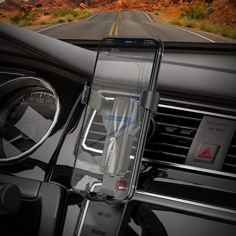 

HOCO CA71 Dignity Air Outlet Gravity in-car Holder for Mobile Phone 4.7-7" for POCO X3 NFC for Samsung Galaxy Note S20 U