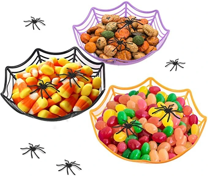 banggood.com | Halloween Candy Basket Bowls Spider Web Plastic Bowls for Kids Trick or Treat Candy Halloween Baskets Decoration - Black
