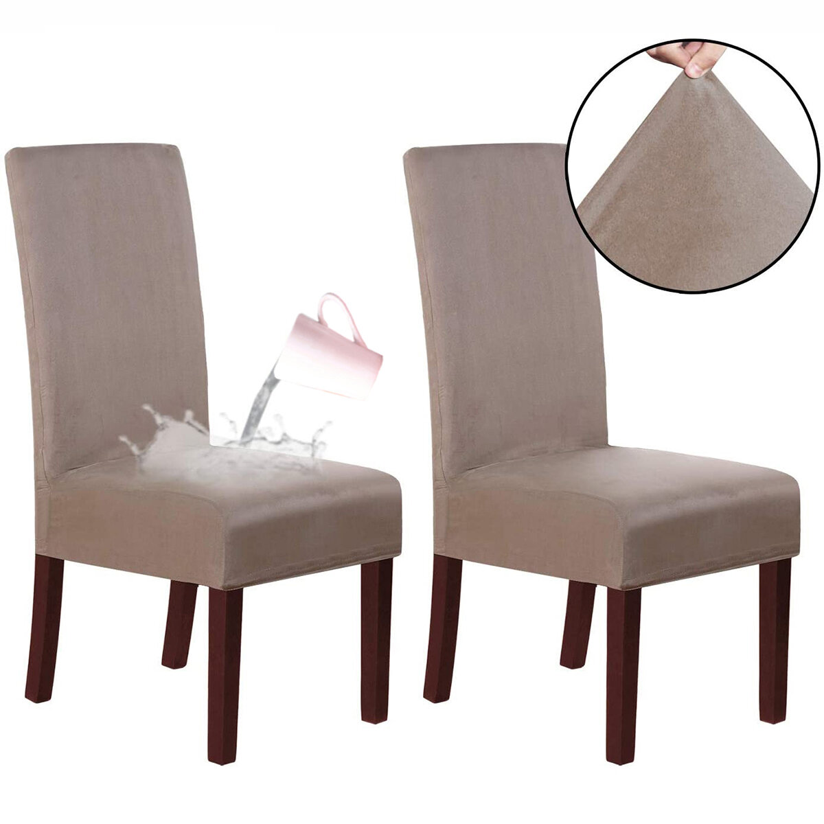 2 قطعة أغطية كرسي قابلة للإزالة ضد للماء كراسي تناول الطعام حامي Soft غطاء مقعد لغرفة الطعام وحفلات الزفاف وحفلات المطبخ