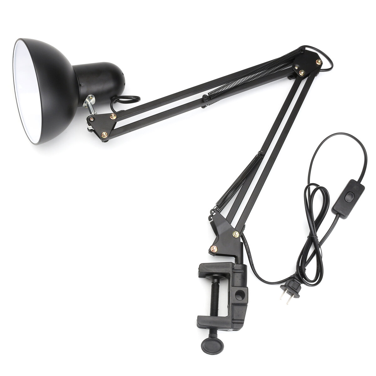 Flexible Swing Arm Clamp Mount Lamp Black Adjustable Office Studio Home Table Desk LED Light Desktop